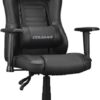 Cougar Fusión S Black - Silla Gaming, Base de Acero, Altura Ajustable, Soporte Lumbar, Soporte para Cuello, Apoyabrazos 2D